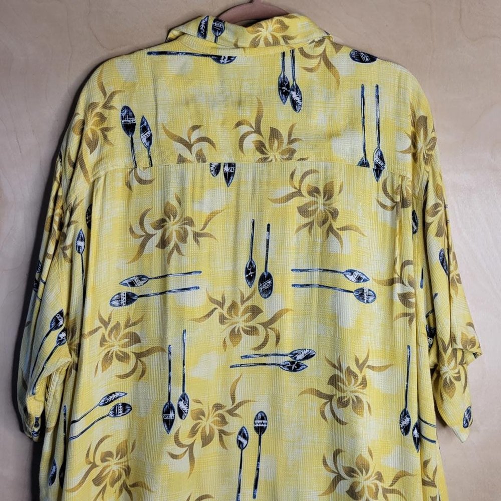 Quicksilver Silver Edition Yellow Floral Button Front Shirt Men Size XXL - Picture 9 of 12